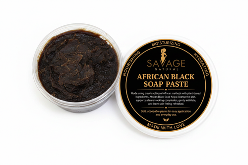 African Black Soap Paste - Enlarged Centered Label