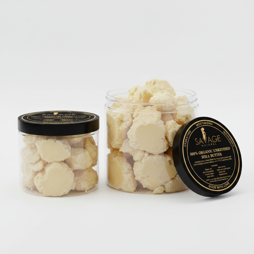 Savage Natural Unrefined Shea Butter - Hero Shot Both Variants